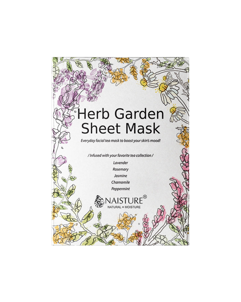 Naisture Herb Garden Sheet Mask (5pc) - Hydrating Face Masks, Herb