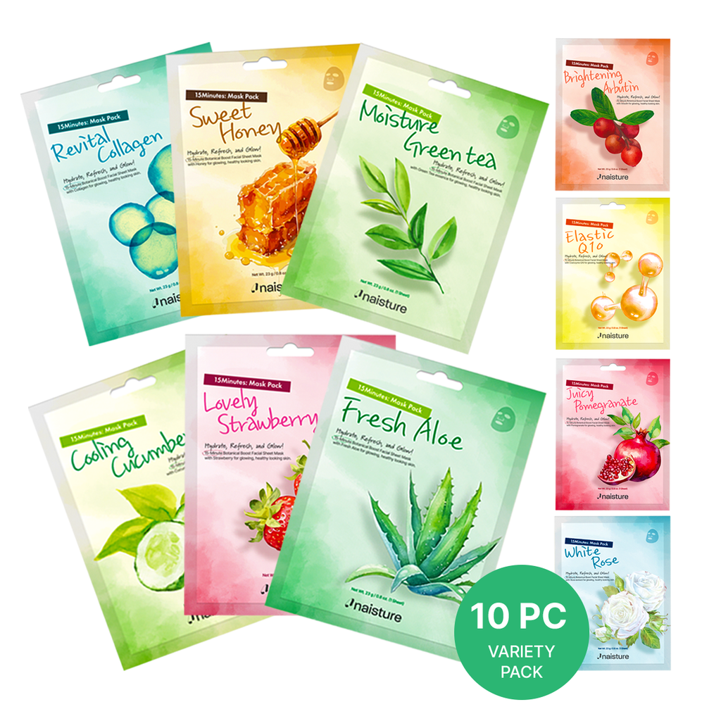 Naisture Home Bundle 15 Minutes Mask Assorted Face Sheet Mask Pack 10p