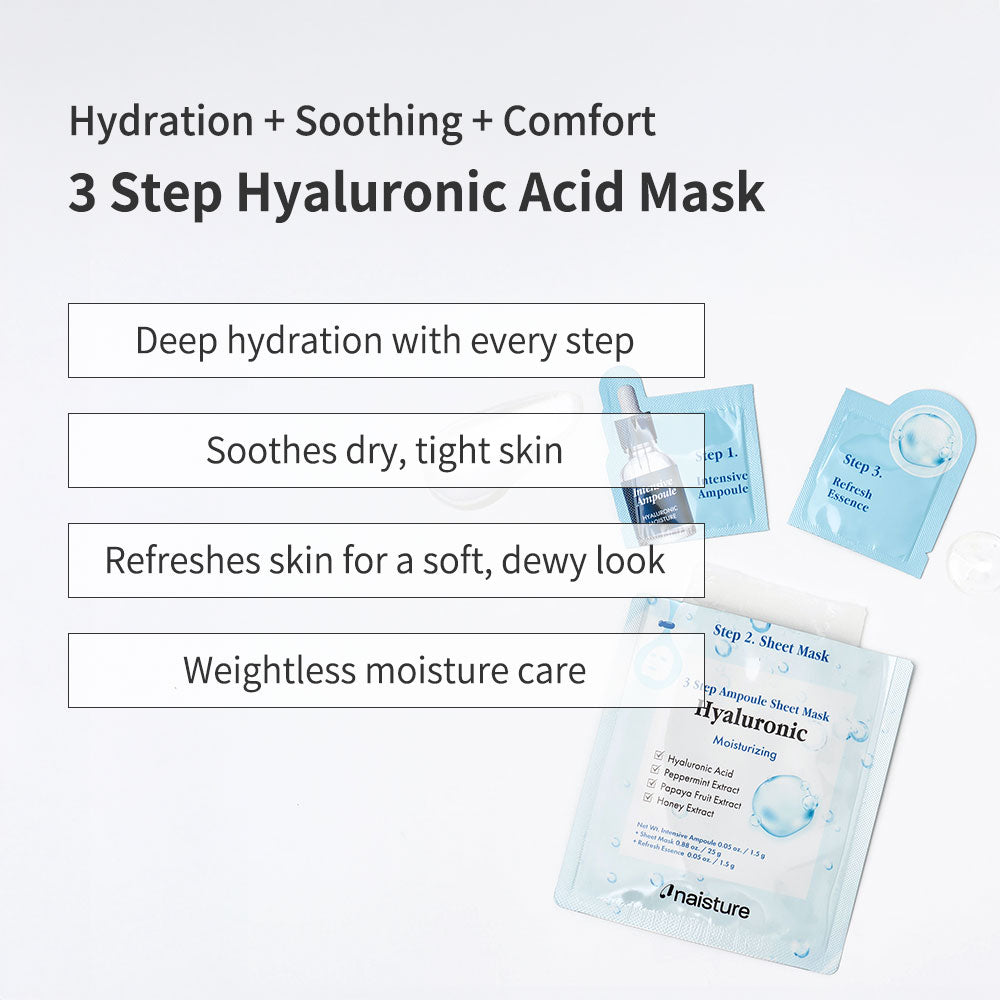 Naisture 3 Step Ampoule Sheet Mask-Hyaluronic