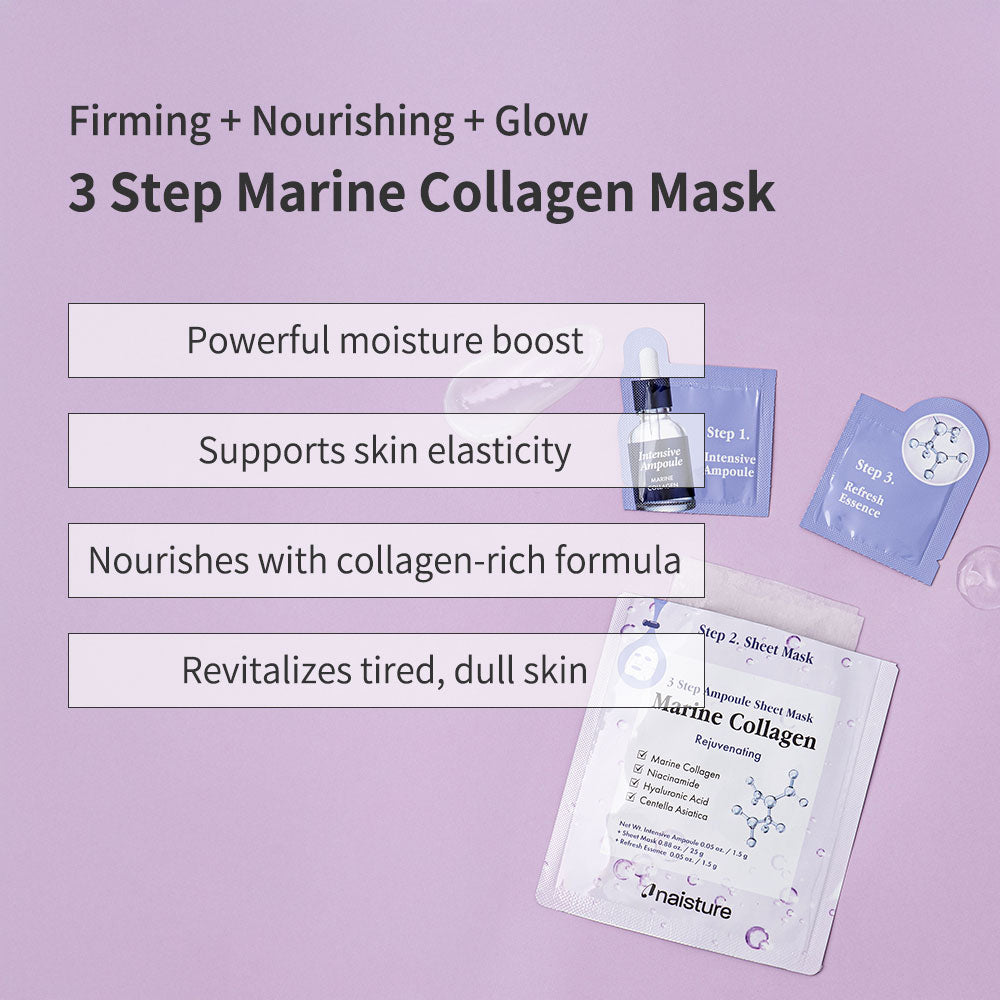 Naisture 3 Step Ampoule Sheet Mask-Marine Collagen