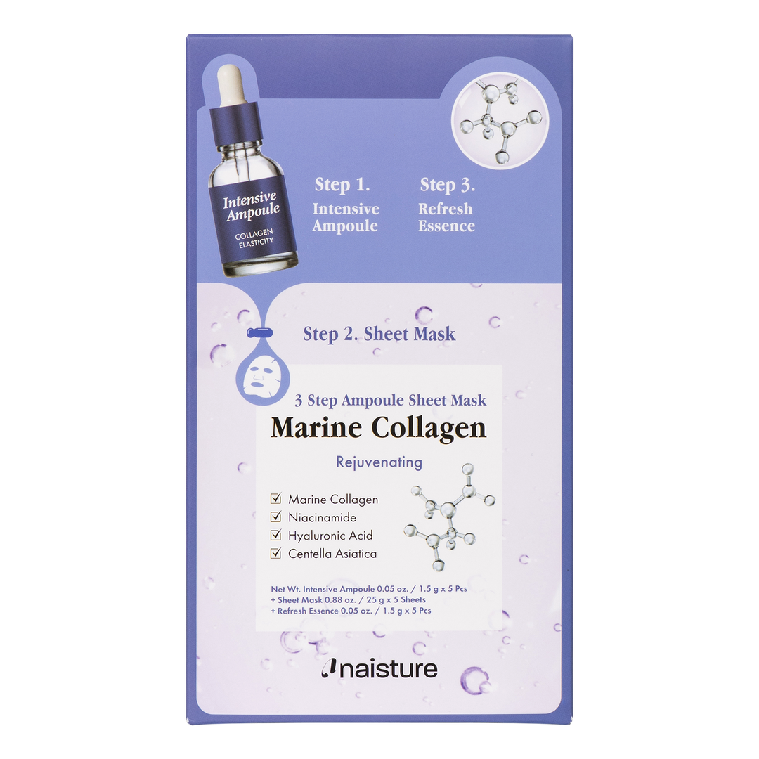 Naisture 3 Step Ampoule Sheet Mask-Marine Collagen