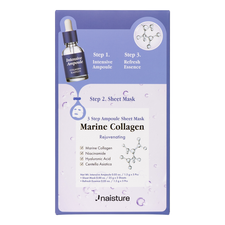 Naisture 3 Step Ampoule Sheet Mask-Marine Collagen