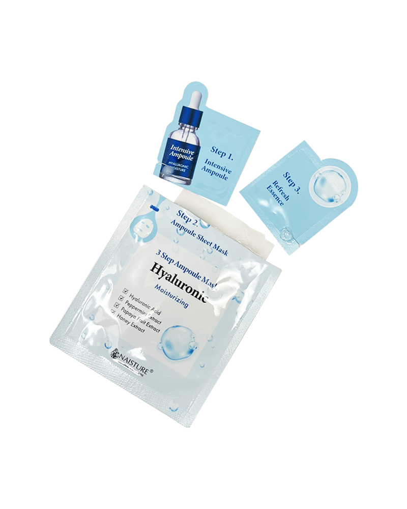 3 STEP AMPOULE SHEET MASK-HYALURONIC - Naisture